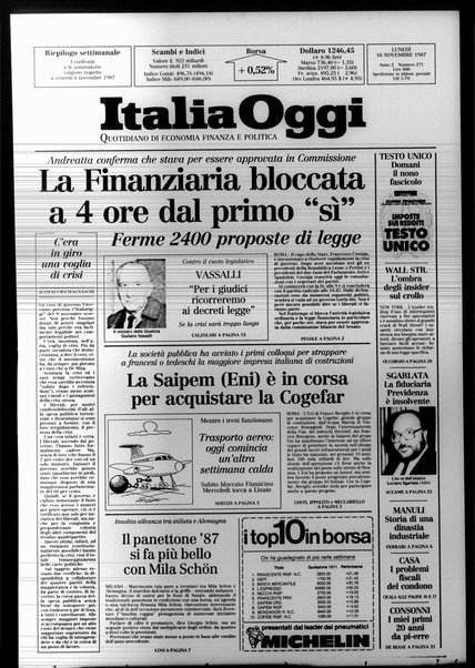 Italia oggi : quotidiano di economia finanza e politica